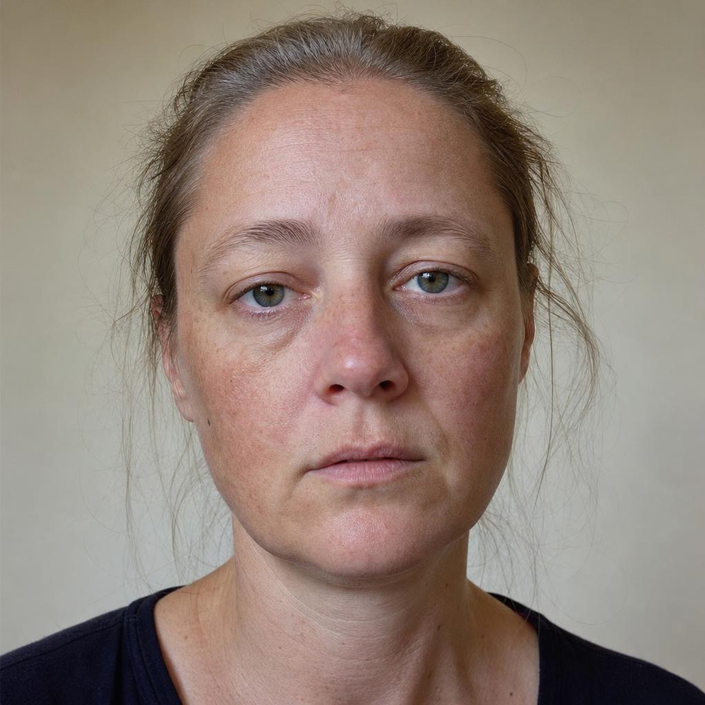 Before — natural face, slight asymmetry