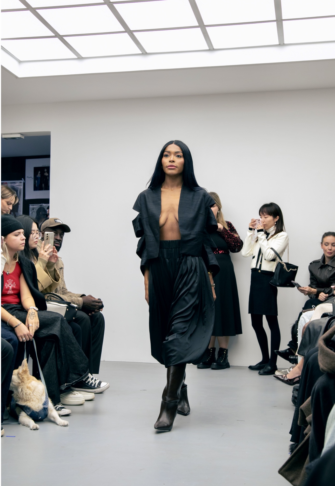 Simone on the Paris Fashion Week runway — the documented proof of the transformation